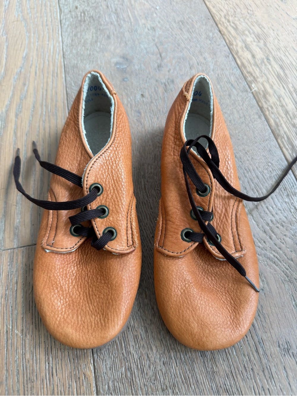 NWOT Kids mabo Tan Leather Lace-Up Shoes